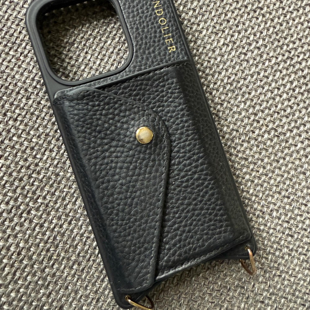 Bandolier Black Leather iPhone 15 Pro Case